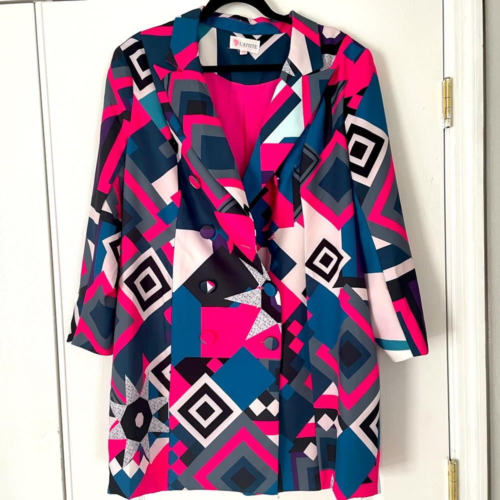 Geometric multi-color dress